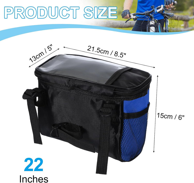 Load image into Gallery viewer, Waterdichte fietsstuurtas 21,5x13x15 cm - Fietstas frame &amp; stuur met reflectie - Fietsmand &amp; schoudertas mountainbike
