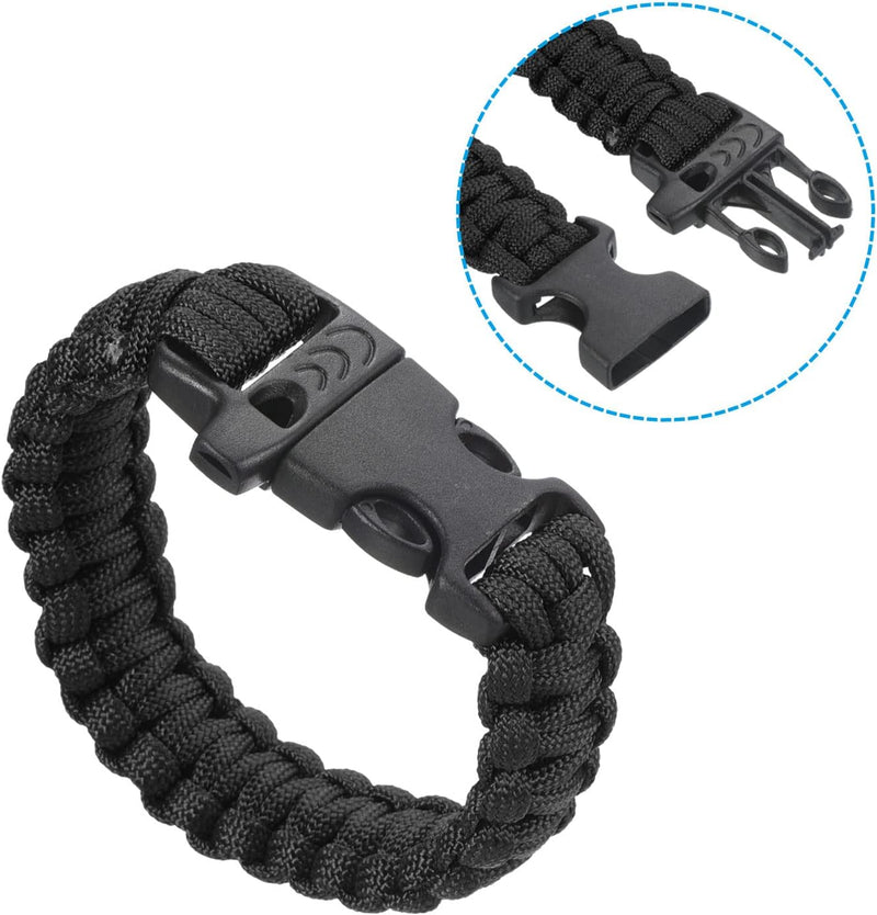 Laden Sie das Bild in Galerie -Viewer, Survival-Paracord-Armband, 25 cm, geflochten, mit Verschluss – Outdoor-Armband – Camping-Zubehör
