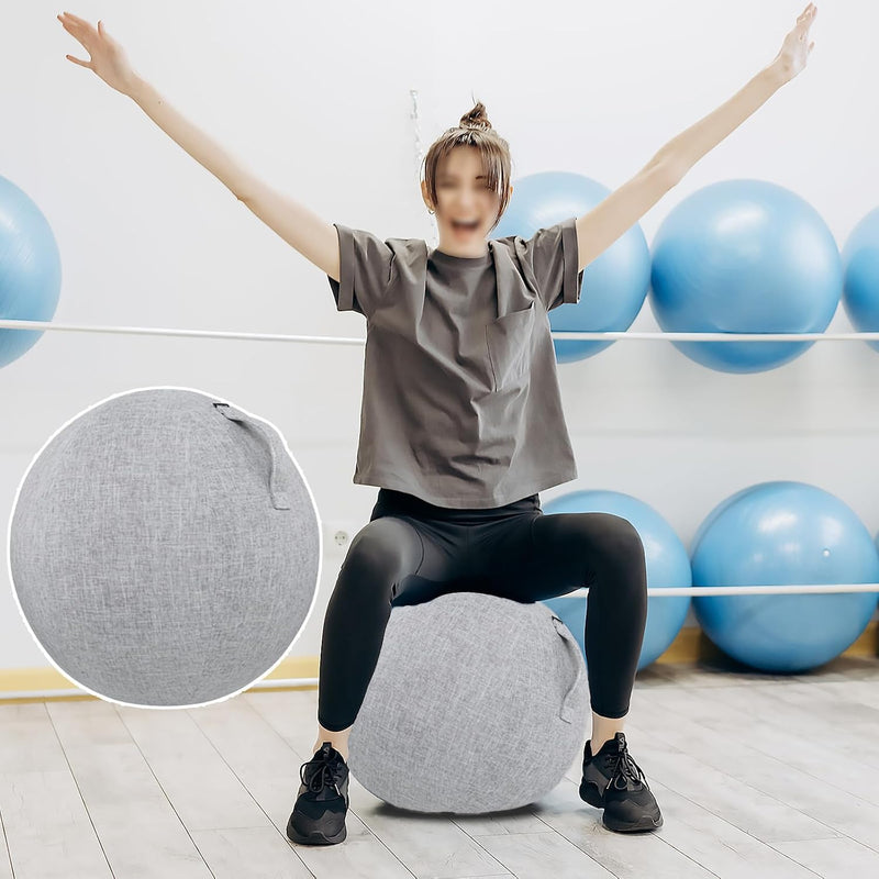 Laden Sie das Bild in Galerie -Viewer, Yogabal hoes 55 cm van katoen-linnen – antislip balcover – wasbaar – bescherming
