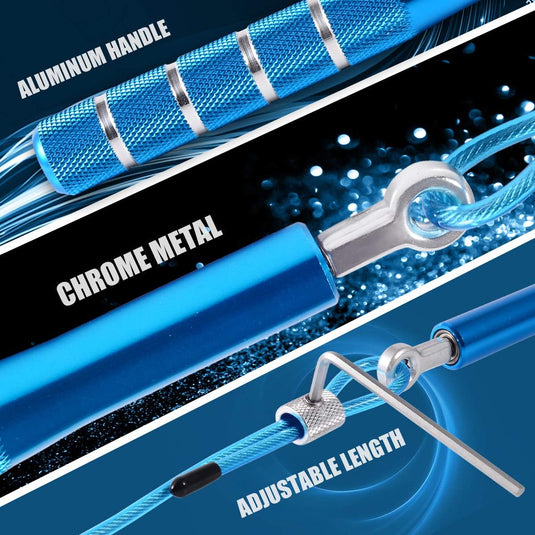Corde à sauter speed réglable avec poignées en aluminium