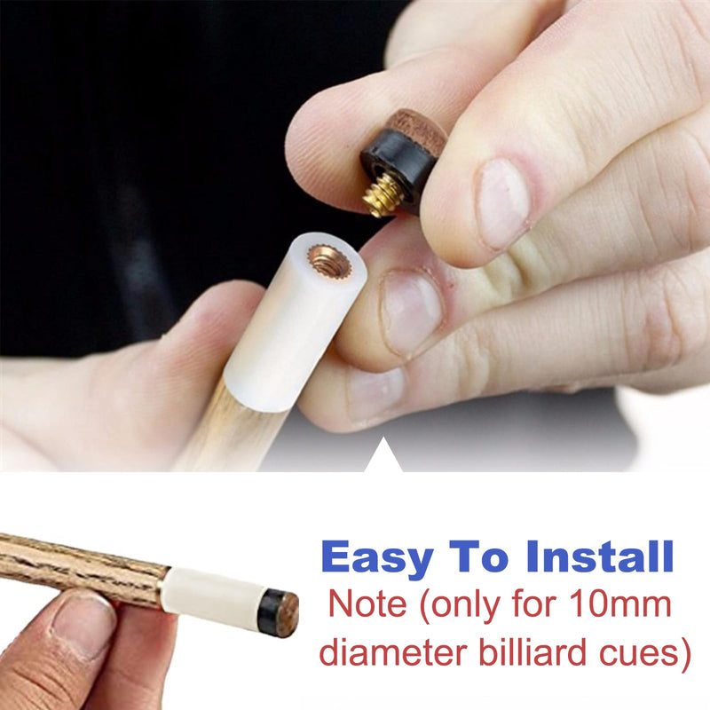 Laad afbeelding in Galerijviewer, 10 sets schroeftips voor zwembadkeer, vervanging van 10 mm, vervanging voor snoeppunten, harde lederen snookertips en plastic zwembadkeu stokhulzen, biljartaccessoires voor zwembad, vrije tijd
