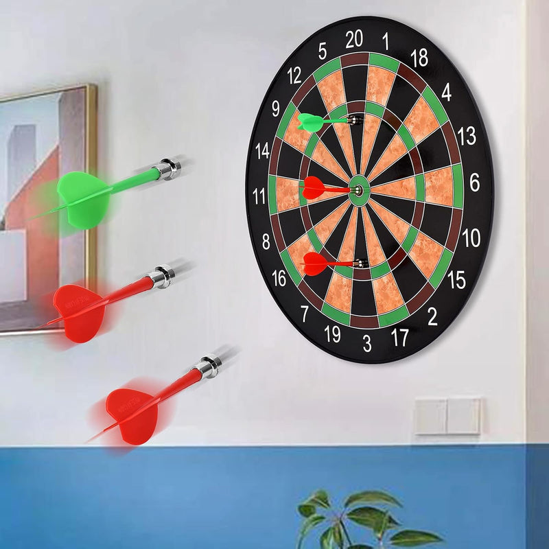 Charger l’image dans la visionneuse de galerie, Cible de fléchettes magnétique 17 inch avec 12 fléchettes magnétiques en 2 couleurs – fléchettes magnétiques – jeu de fléchettes
