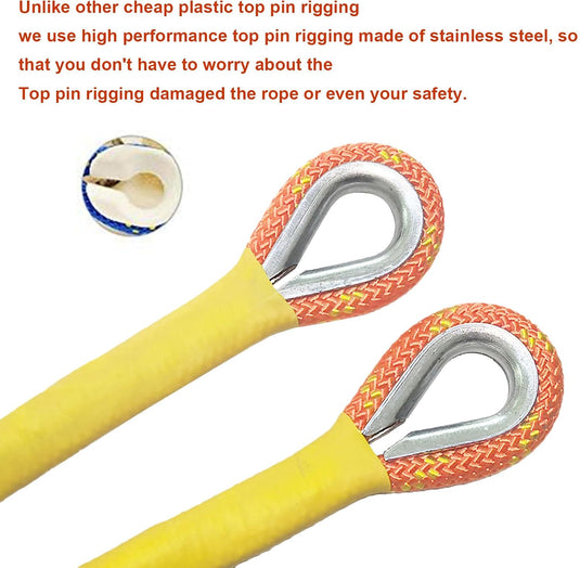 Statisch outdoor touw 2 m x 8 mm – nylon touw met 2 stalen haken voor camping en buitengebruik