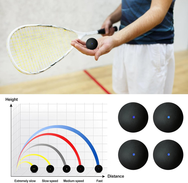 Load image into Gallery viewer, Squashballen set van 4 zwart 38 mm
