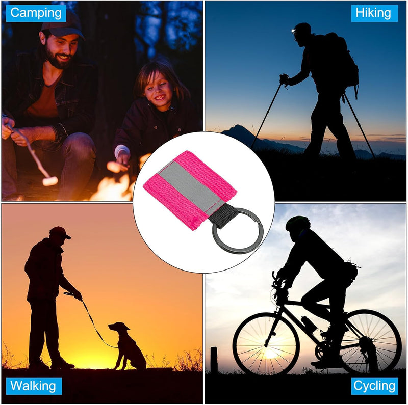 Laden Sie das Bild in Galerie -Viewer, Reflecterende sleutelhangers 9 stuks van nylon zwart – reflector hangers – fiets hardloop accessoires
