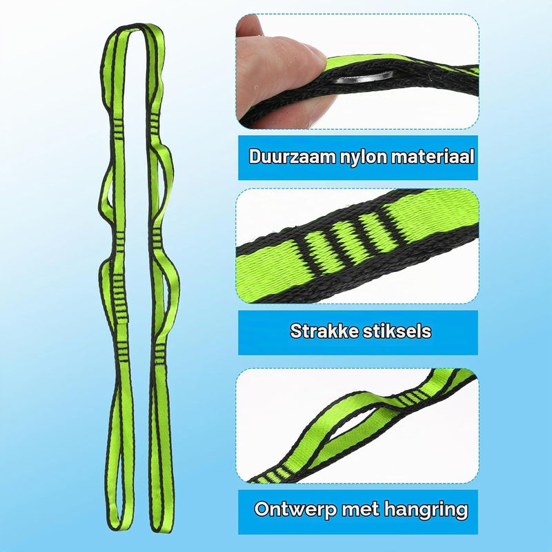 Załaduj obraz do przeglądarki galerii, Daisy chain ophangbanden 2 stuks 110 x 1,6 cm zwart met 8 lussen – verstelbare ophangriemen – aerial yoga accessoires
