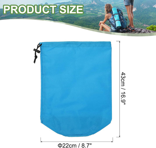 Waterdichte opbergzak 11 x 20 cm met trekkoord oranje – stuff sack – camping accessoires
