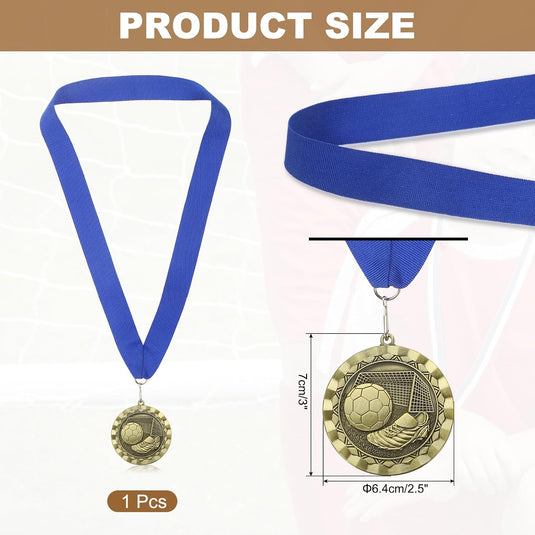 Voetbal medaille met neklint van zinklegering – sportmedaille – prijs en trofee