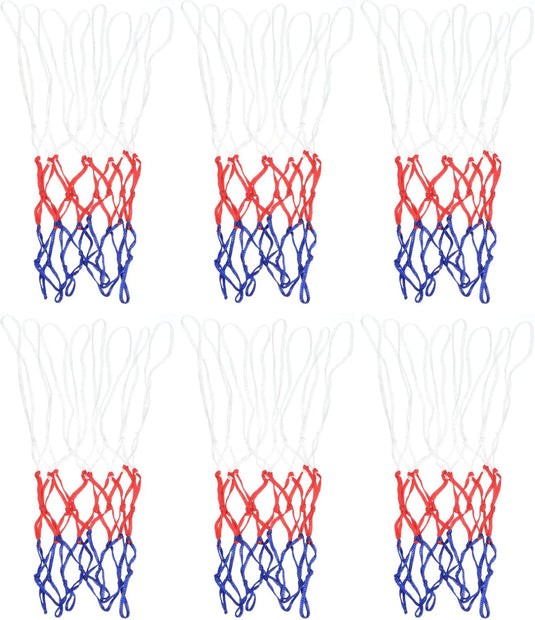 Mini basketbalnetten 6 stuks 43 x 30 cm met 8 lussen – vervangende basketbalnetten – basketbal accessoires