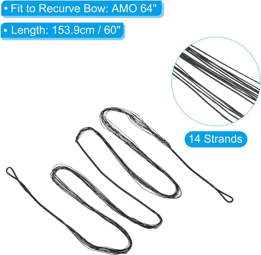 Recurve boogsnaar 54 inch 14 strengen voor AMO 58 inch met 4 nokpunten – boogschieten accessoires