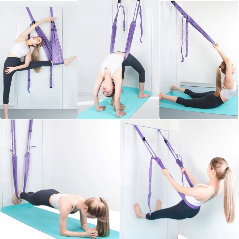 Laad afbeelding in Galerijviewer, Yogariem, Beenstretcher, Stretchband, Yogariemen Van Polyester Katoen, Inversie Stretch, Oefenband Voor Yoga, Ballet, Pilates, Gymnastiek, Flexibiliteit, Training, Paars, 1
