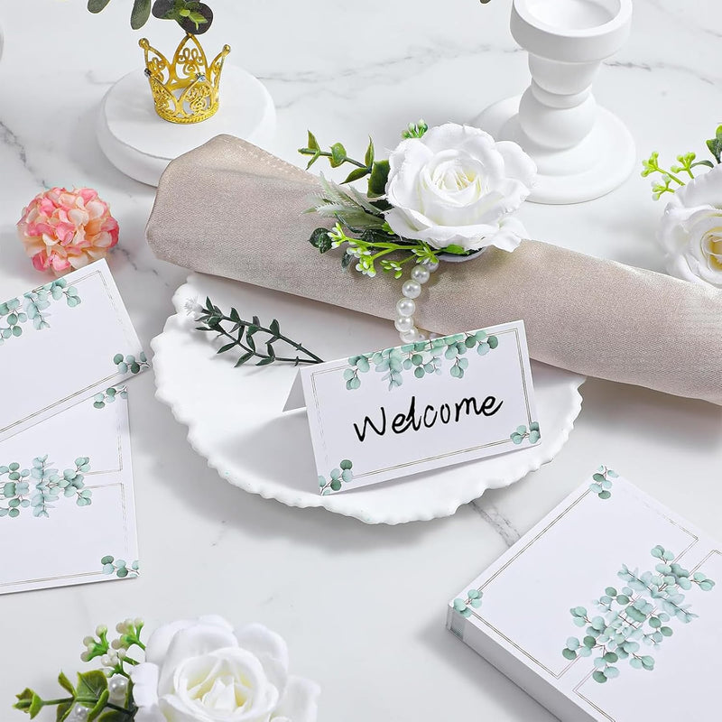 Laden Sie das Bild in Galerie -Viewer, 100 Stuks trouwplaatskaartjes, Plaatskaartjes voor tafeldecoraties, Elegant ontworpen plaatskaartjes voor bruiloften, ceremonies, verjaardagen, dopen, communies en andere festiviteiten
