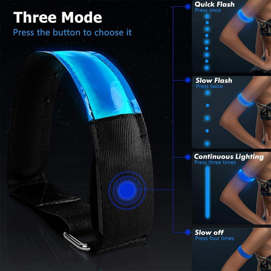 Led-armband, oplaadbaar, 2 stuks, lichtarmband, USB, reflectieformutie