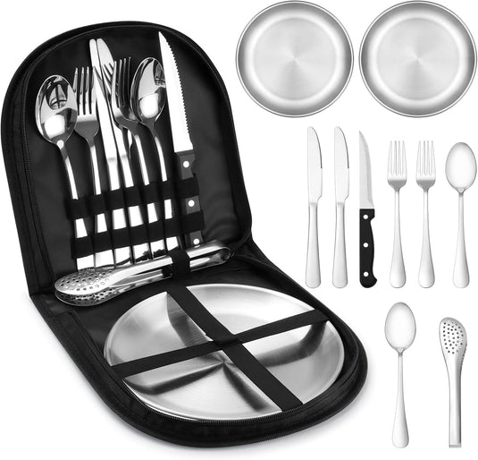 Campingservies set 10-delig voor 2 personen