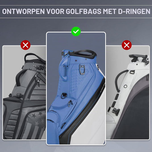 Verstelbare golftas schouderriem met gewatteerde draagband en metalen clips – draagriem – golftas accessoires