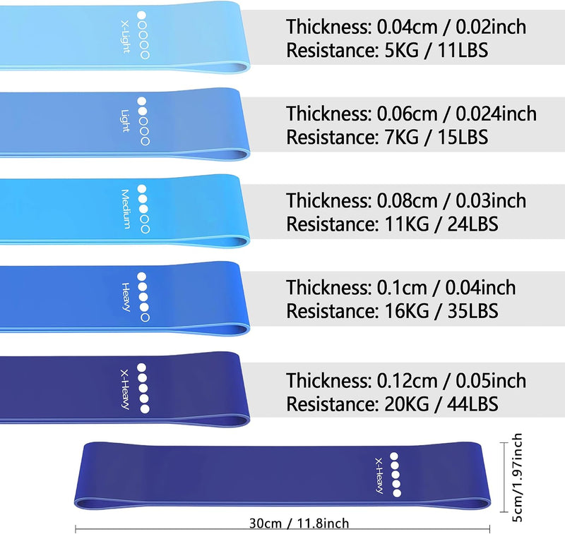 Laden Sie das Bild in Galerie -Viewer, Resistance Band, Weerstandsbanden Set Van 5, Resistance Band Set Met Oefeninstructies En Draagtas, Gymnastiekband Voor Yoga, Krachttraining, Pilates, Fitness, thuis trainen, stretchen
