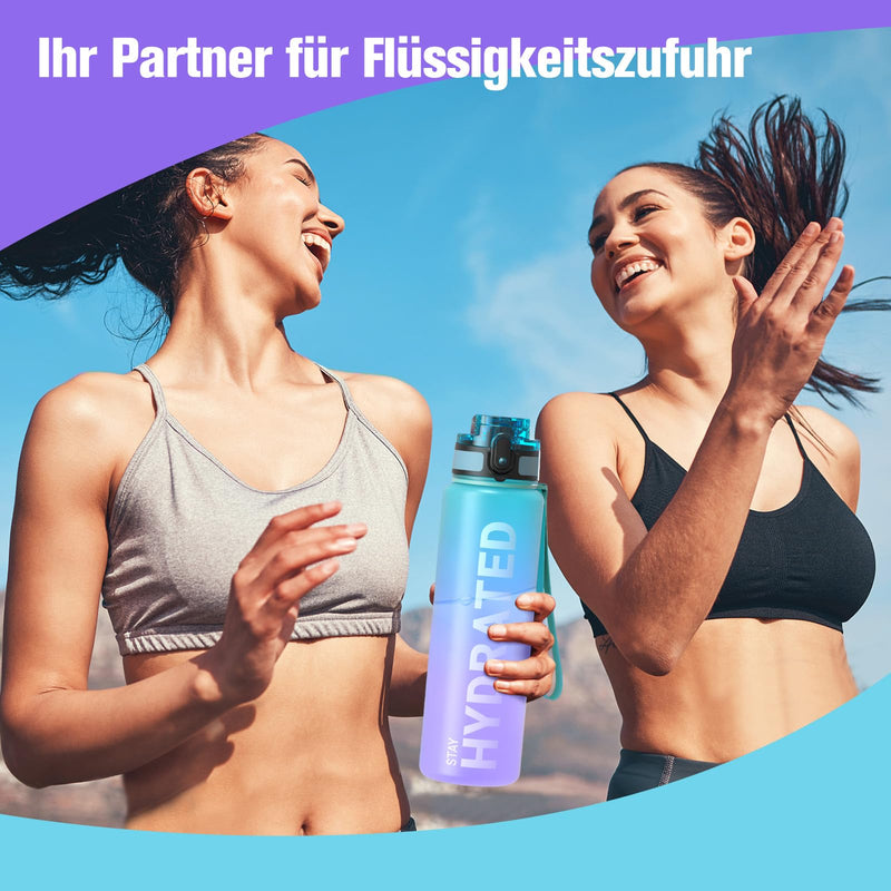 Laden Sie das Bild in Galerie -Viewer, Drinkfles 750 ml BPA-vrij met tijdmarkeringen en lekvrije dop – waterfles – sportfles
