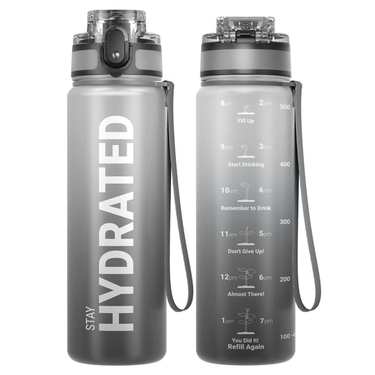 Drinkfles 750 ml BPA-vrij met tijdmarkeringen en lekvrije dop – waterfles – sportfles