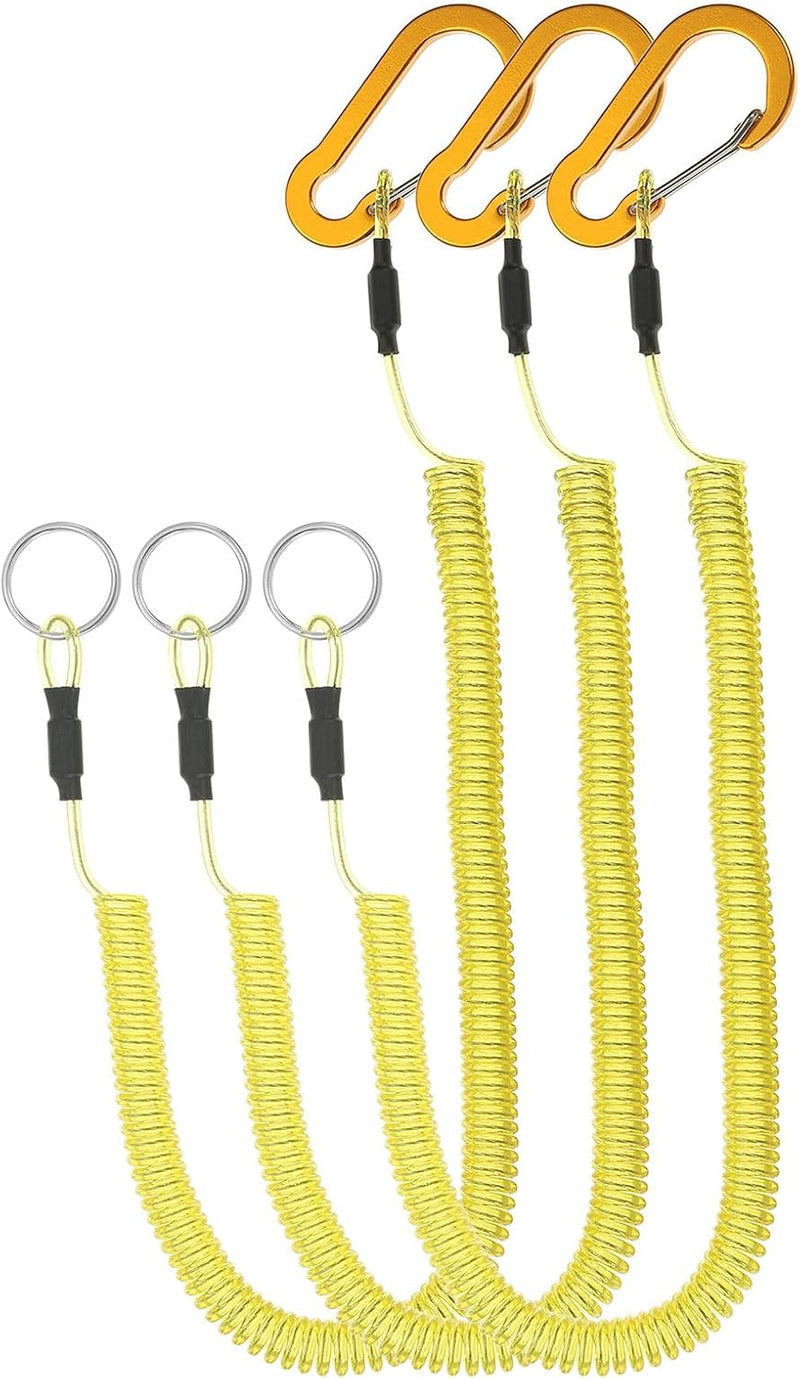 Laden Sie das Bild in Galerie -Viewer, Spiraalkoorden 3 stuks uitschuifbaar tot 150 cm met clip groen – veiligheidslijnen – outdoor accessoires
