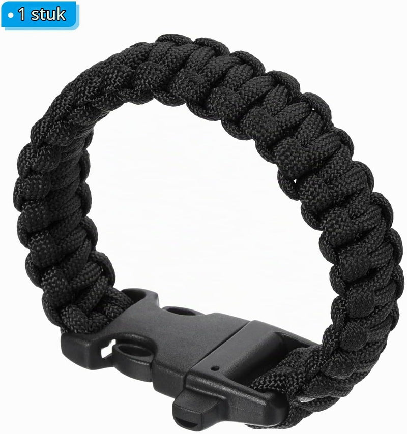 Laden Sie das Bild in Galerie -Viewer, Survival-Paracord-Armband, 25 cm, geflochten, mit Verschluss – Outdoor-Armband – Camping-Zubehör
