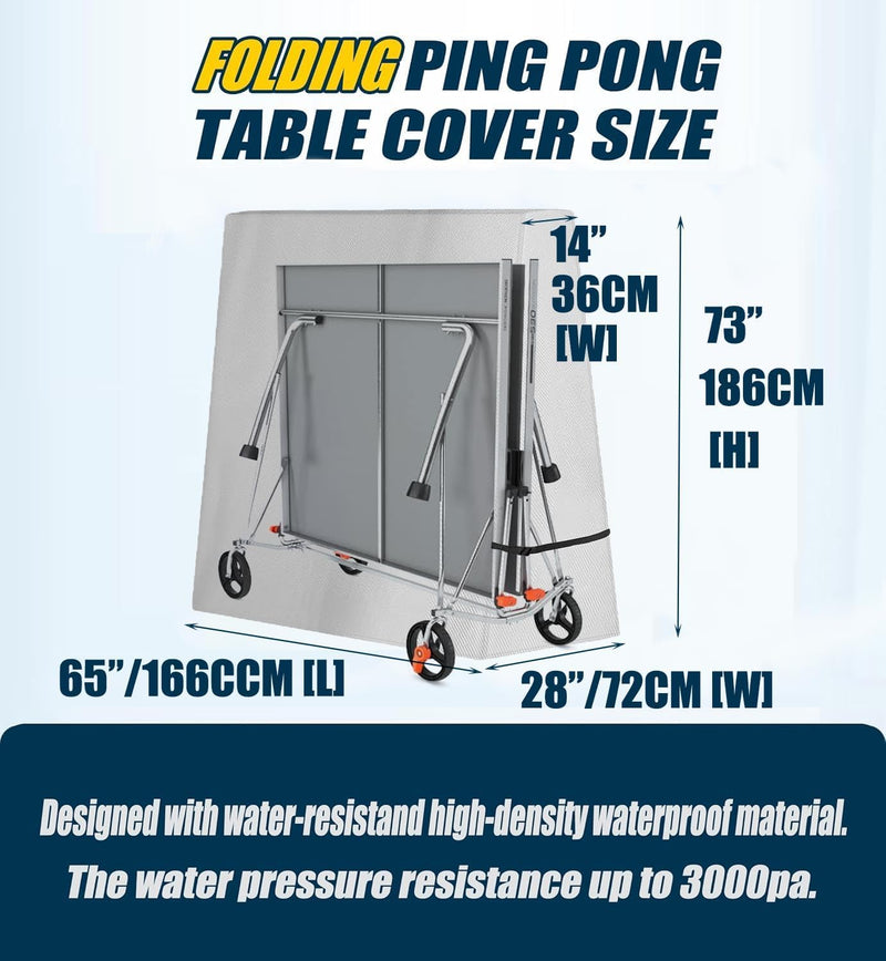 Charger l’image dans la visionneuse de galerie, Housse de protection pour table de ping-pong en polyester 600D pour tables pliantes et plates – protection de table de ping-pong – bâche de ping-pong
