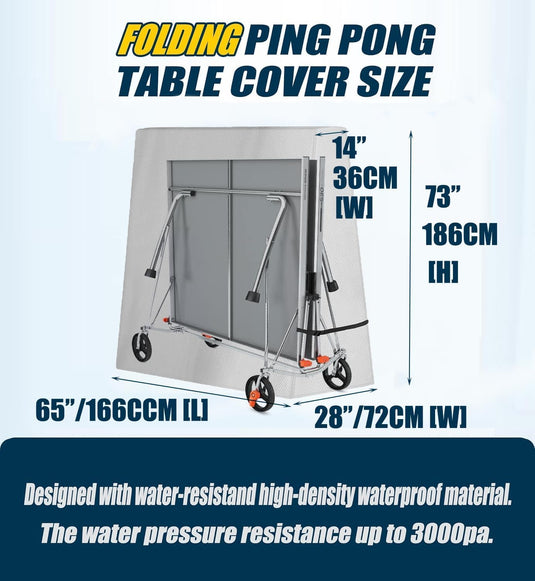 Housse de protection pour table de ping-pong en polyester 600D pour tables pliantes et plates – protection de table de ping-pong – bâche de ping-pong