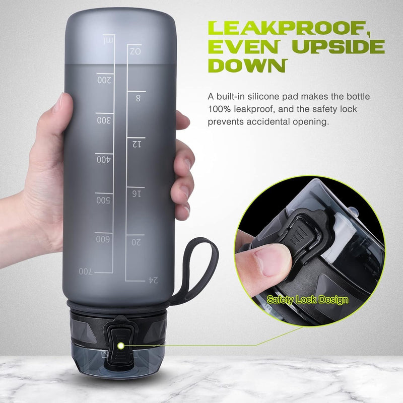 Laden Sie das Bild in Galerie -Viewer, Drinkfles 1 liter BPA-vrij met antislip grip en lekvrije sluiting – waterfles – sportfles
