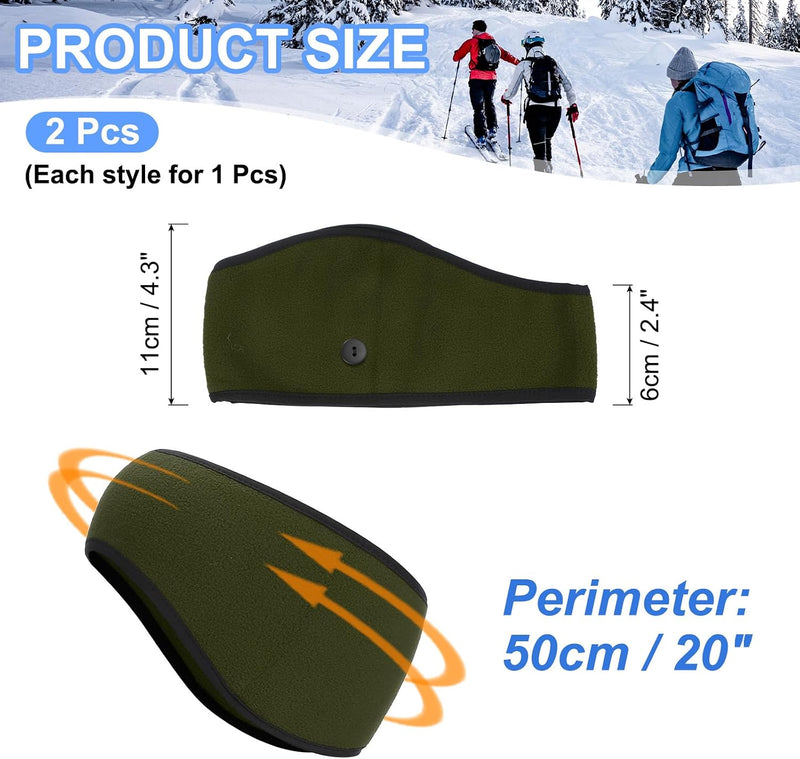 Załaduj obraz do przeglądarki galerii, Fleece oorwarmers 2 stuks – warme sporthoofdbanden – hardloop fiets accessoires
