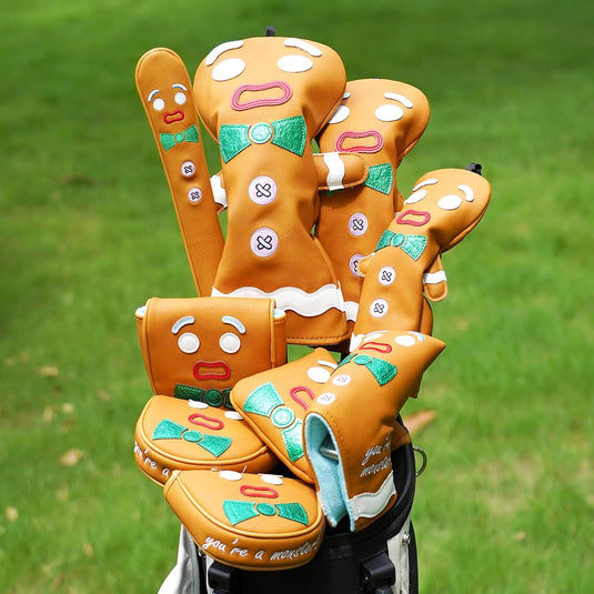 Divertente copertura protettiva per mazza da golf con design Monster Cookie per driver e legni da fairway - copritesta da golf - regalo per golfisti