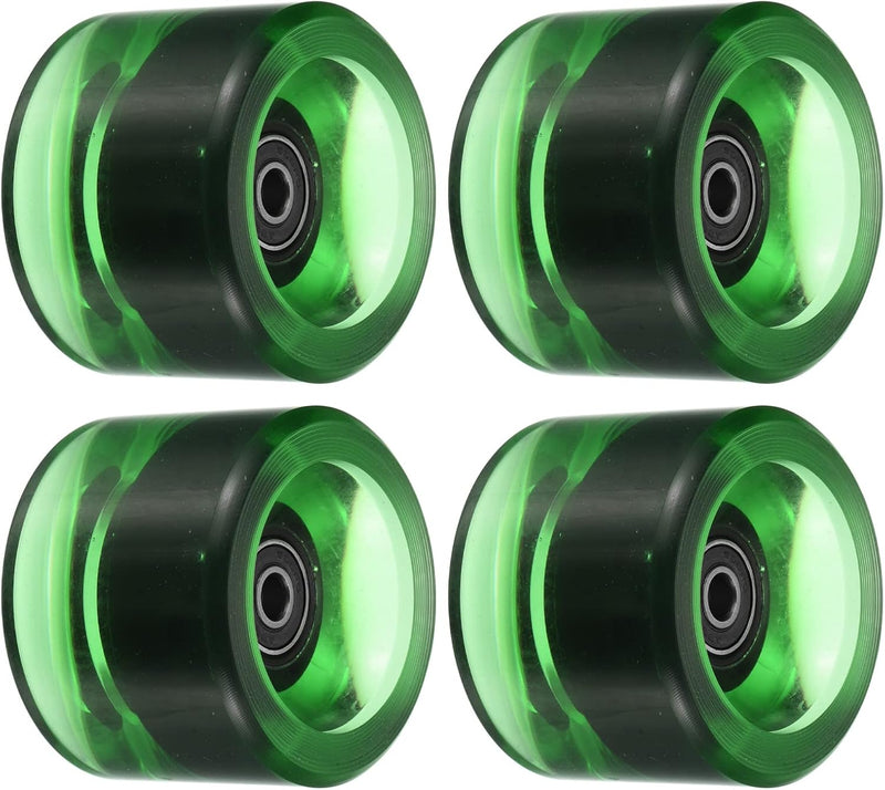 Laden Sie das Bild in Galerie -Viewer, Longboard wielen 70 x 51 mm 78A met ABEC-9 lagers 4 stuks transparant groen – cruiser wielen
