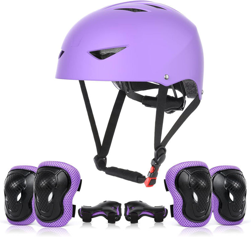 Laad afbeelding in Galerijviewer, Kids Helm en Pads Set Leeftijd 5-15 Jaar Kids Skateboard Helm Kniebeschermers Elleboog Pads Pols Pads voor Roller Scooter Fietsen Schaatsen
