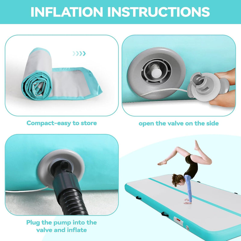 Chargez l'image dans la visionneuse de la galerie, Opblaasbare airtrack 3-6 m – turnmat 10/20 cm met elektrische pomp – voor gymnastiek, tumbling, yoga en taekwondo
