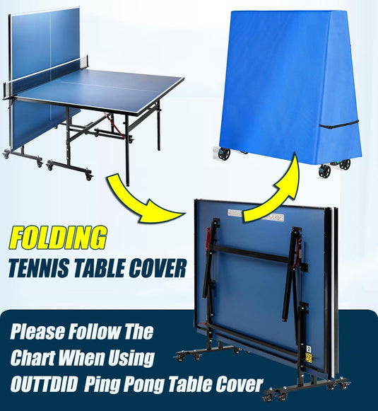 Housse de protection pour table de ping-pong en polyester 600D pour tables pliantes et plates – protection de table de ping-pong – bâche de ping-pong