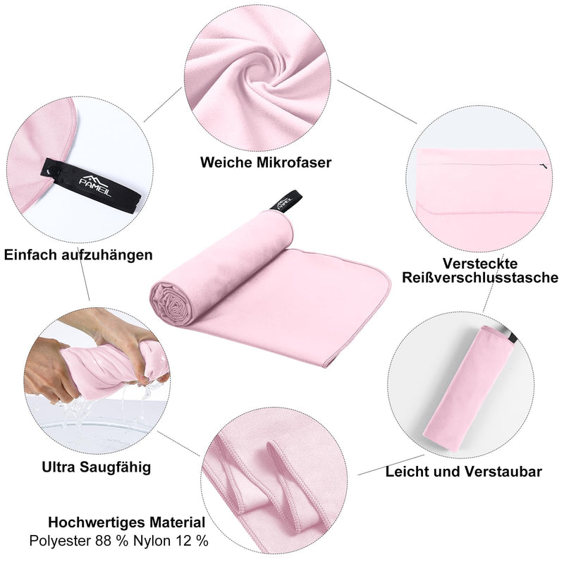 Laden Sie das Bild in Galerie -Viewer, Fitnesshanddoek Microvezel 120x50 cm Sneldrogend met Ritsvak – Sporthanddoek – Reishanddoek
