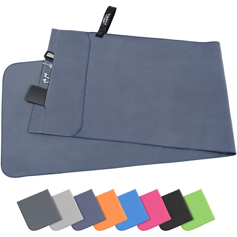 Laden Sie das Bild in Galerie -Viewer, Fitnesshanddoek Microvezel 120x50 cm Sneldrogend met Ritsvak – Sporthanddoek – Reishanddoek
