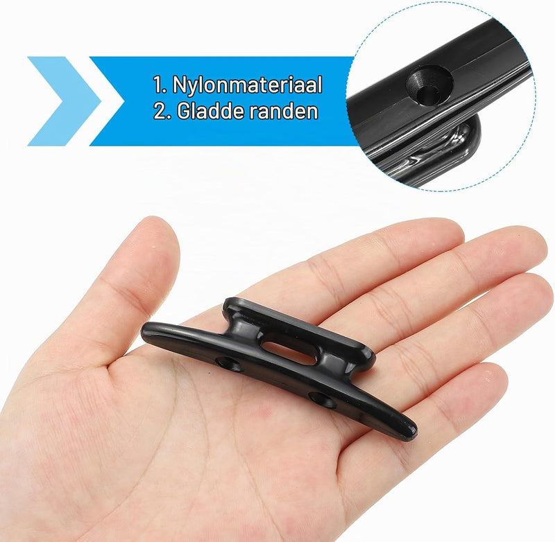 Laden Sie das Bild in Galerie -Viewer, Bootkikkers 6 stuks 75 mm van nylon zwart – touwklemmen – boot kajak accessoires
