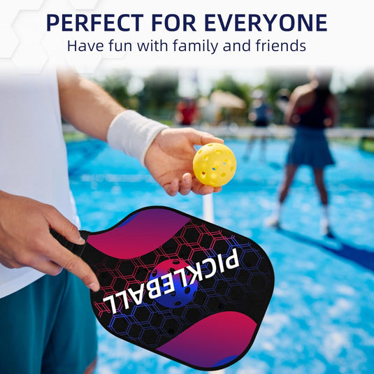 Pickleball set met 4 rackets en 4 ballen