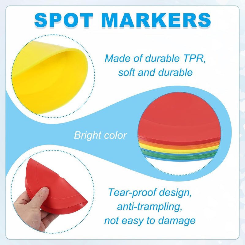 Carica immagine in Galleria Viewer, Vloermarkers 10 stuks 15,5 cm antislip wit – platte trainingskegels – voetbal basketbal accessoires
