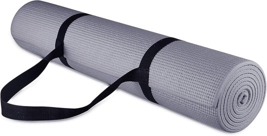 Yogamat schuim antislip 6 mm groen met draagriem