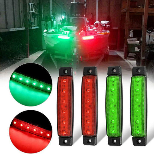 LED Navigation Lights - Stern & Bow Kayak Lights for Pontoon, Skeeter, Power Boat & Skiff (Pack of 4, 12V)