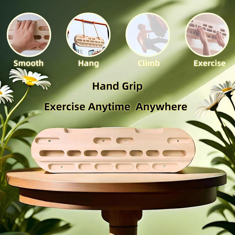 Laad afbeelding in Galerijviewer, Houten hangboard 56 cm – klimtrainingsbord voor grip, vingerkracht en pull-up training
