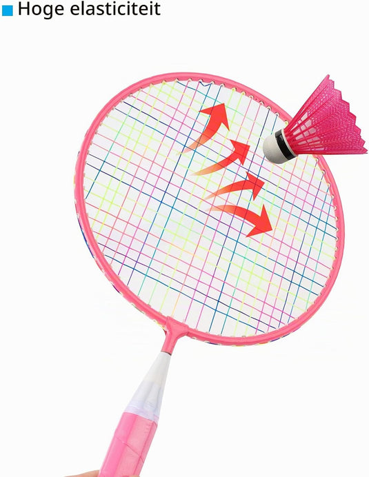 Set de badminton pour enfants avec 2 raquettes de 44 cm, comprenant 4 volants et une balle en mousse - jeu de badminton - sport pour enfants