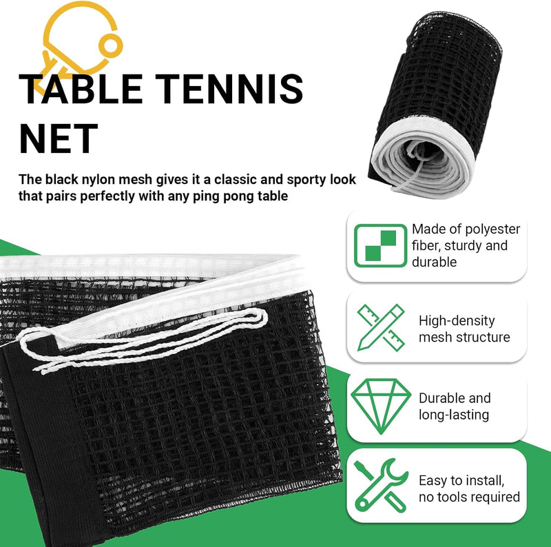 Charger l’image dans la visionneuse de galerie, Filet de rechange pour tennis de table de 180 cm en nylon résistant, pour l’intérieur et l’extérieur – filet de ping-pong – tennis de table
