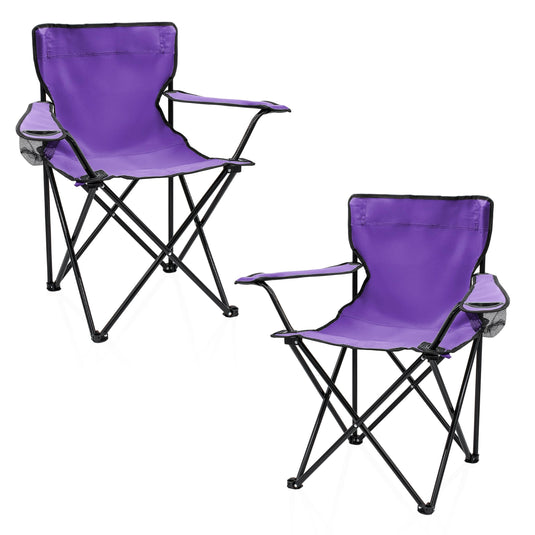 Campingstoelen Opvouwbaar 2 Stuks met Bekerhouder tot 100 kg – Vouwstoel – Kampeerstoel