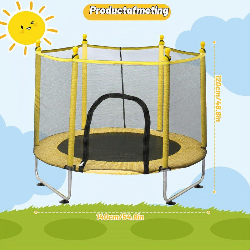 Załaduj obraz do przeglądarki galerii, Kindertrampoline 140 cm met veiligheidsnet en basketbalmand rood – trampoline – indoor outdoor

