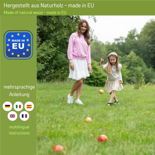 Jeu de boules spel houten Boccia – Boccia van hoge kwaliteit voor kinderen en volwassenen – 3011