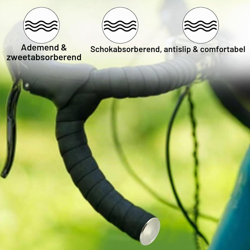 Laden Sie das Bild in Galerie -Viewer, Fietsstuurlint EVA 2 stuks 200 x 30 mm roze met einddoppen – antislip stuurtape – fiets accessoires
