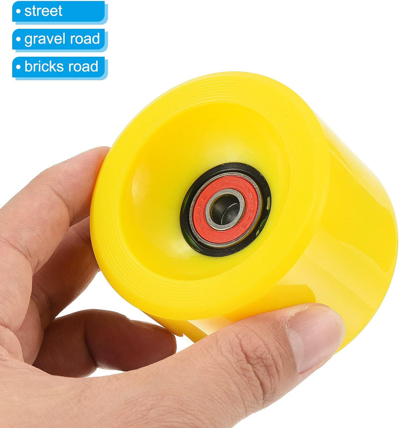 Chargez l'image dans la visionneuse de la galerie, Longboard wielen 70 x 51 mm 78A met ABEC-9 lagers 4 stuks blauw – cruiser skateboard wielen
