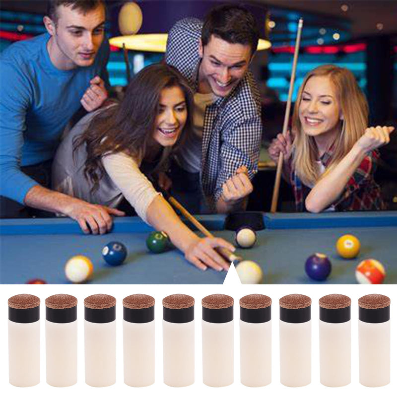 Laad afbeelding in Galerijviewer, 10 sets schroeftips voor zwembadkeer, vervanging van 10 mm, vervanging voor snoeppunten, harde lederen snookertips en plastic zwembadkeu stokhulzen, biljartaccessoires voor zwembad, vrije tijd

