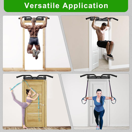 Wandgemonteerde optrekstang met 4 gripposities en ringen tot 272 kg – pull-up bar – krachttraining